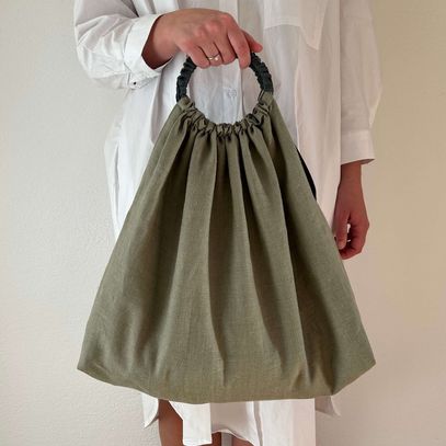 Linen Shopping Bag: Pompadour