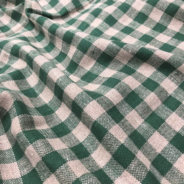 700 - Thick Linen-Grid Green